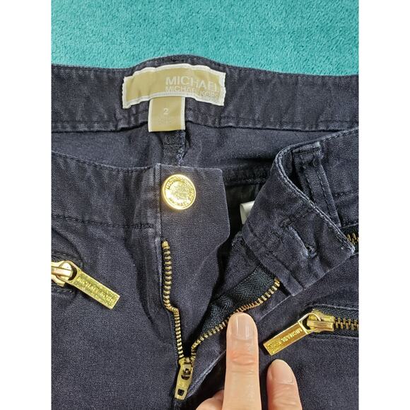 Michael Kors Jeans Size 2 Womens Blue Pants Denim Zipped Pocket Mid Rise Skinny - Picture 5 of 12